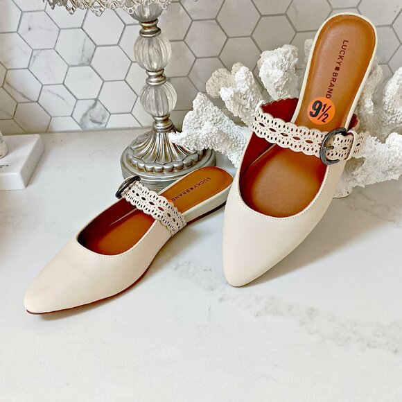 NEW! LUCKY BRAND NICONA MULE SLIDE VANILLA LEATHER - Picture 5 of 5
